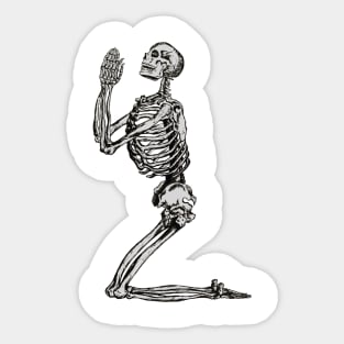 Praying skeleton Sticker